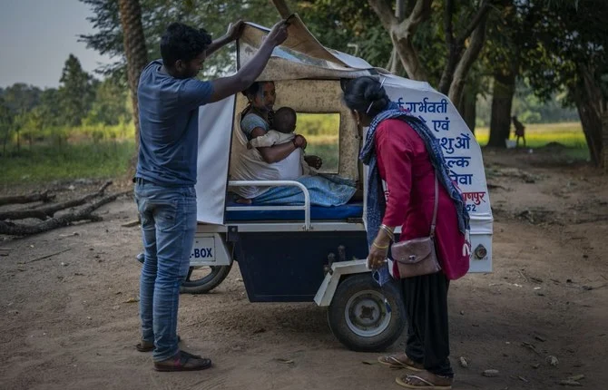 Motorbike ambulances help women survive childbirth in rural India