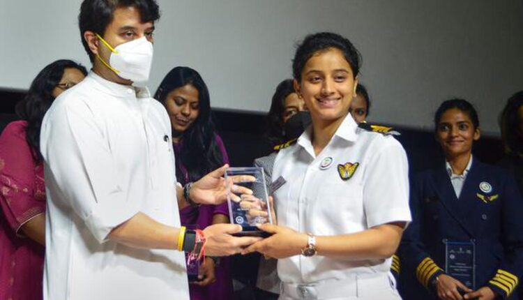 Union Minister of Civil Aviation Jyotiraditya Scindia at the event celebrating the contribution of women in Civil Aviation, in New Delhi on March 16.
